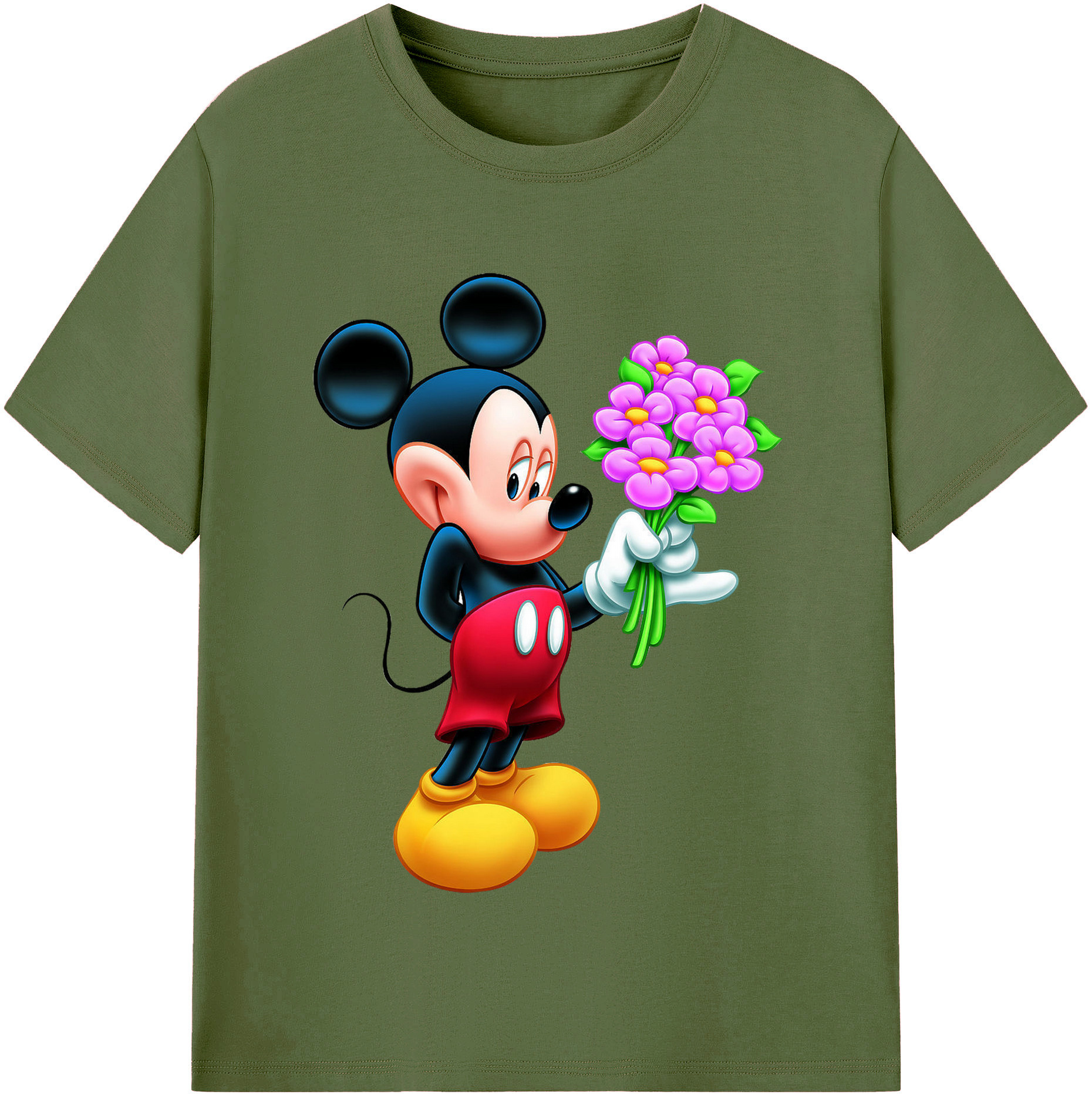 （画像用） ミッキーマウス Mickey Mouse 綿100％半袖Tシャツ（フロントプリント）